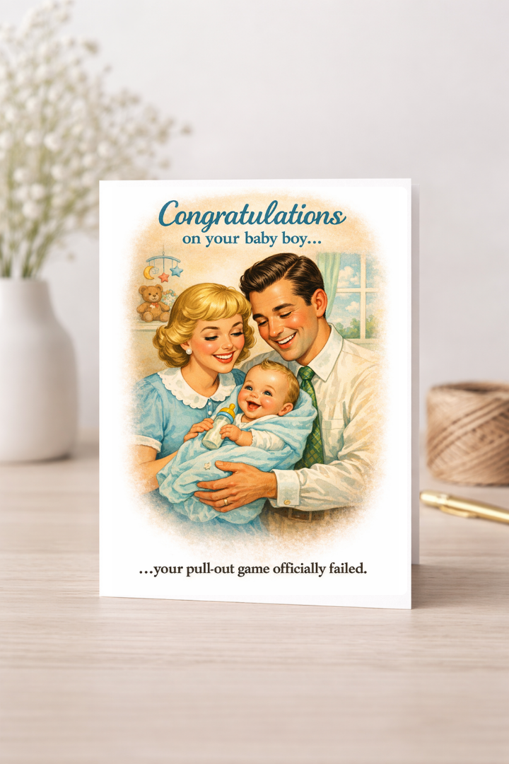 Pullout Game Failed - Retro Card
