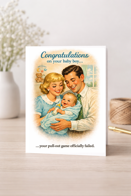 Pullout Game Failed - Retro Card