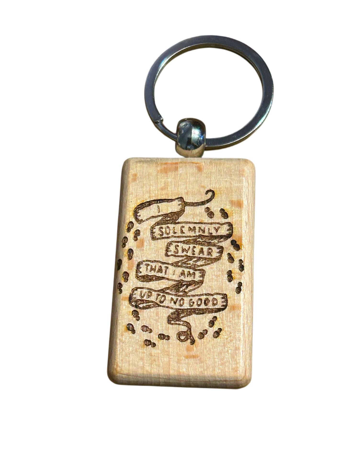 3 x 5cm Engraved Wooden Keyring