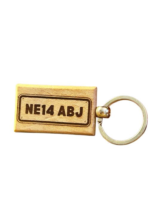 3 x 5cm Engraved Wooden Keyring
