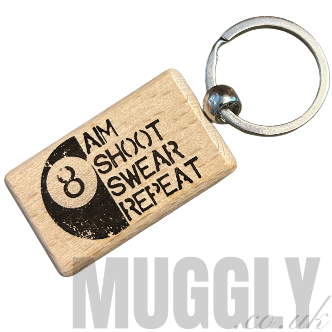 3 x 5cm Laser Engraved Wooden Keyrings
