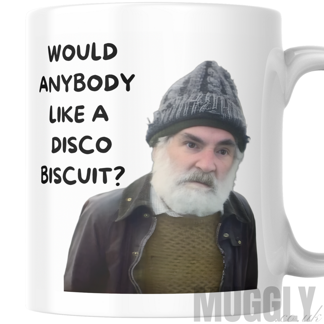 Brassic - Farmer Jim - Would Anybody Like a Disco Biscuit? Mug