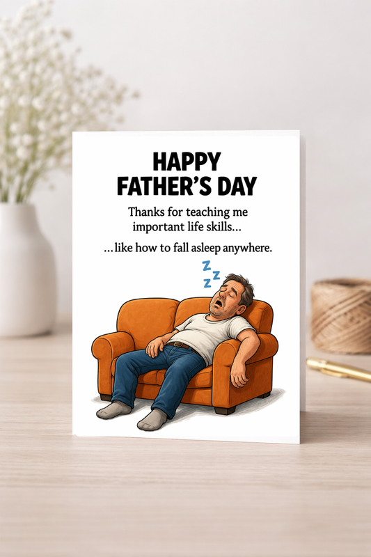 Fathers Day - How To Sleep Anywhere - Card