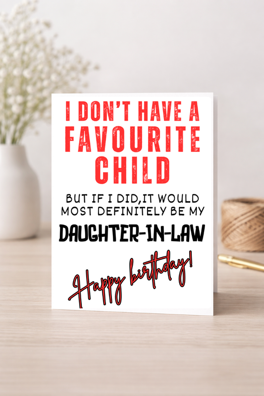 I Don't Have a Favourite - Card