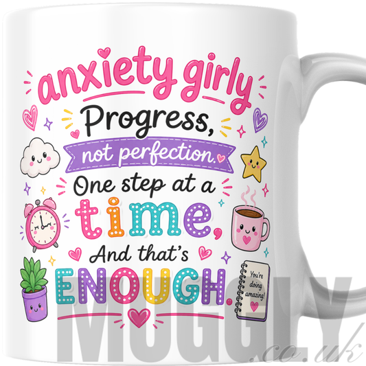 Anxiety Girly - Progress Not Perfection - Mug